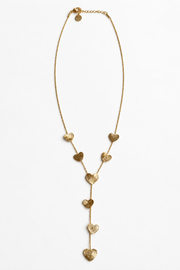 KIMÉ Y-ketting met hartjes – goudkleurig – volledige ketting