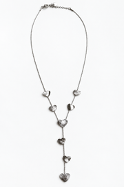 KIMÉ Y-ketting met hartjes – zilverkleurig – volledige ketting