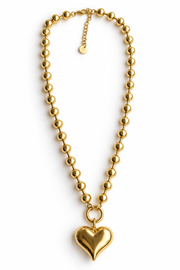 KIMÉ Kralenketting met hart – goudkleurig – productfoto