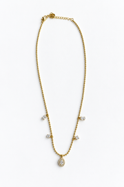 KIMÉ Ketting met vijf steentjes – goudkleurig – productfoto