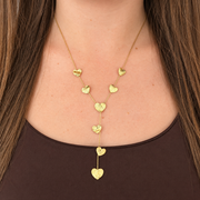 KIMÉ Y-ketting met hartjes – goudkleurig
