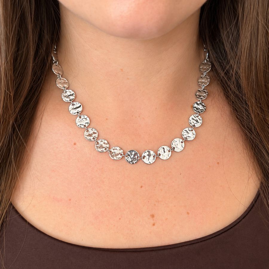 KIMÉ Ketting met ronde schijfjes – zilverkleurig