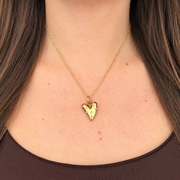 KIMÉ Hartketting met steentjes – goudkleurig