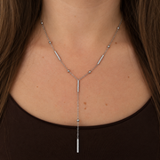 KIMÉ Y-ketting met staafjes – zilverkleurig