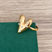 Ring met hart en pareldetails – goudkleurig productfoto